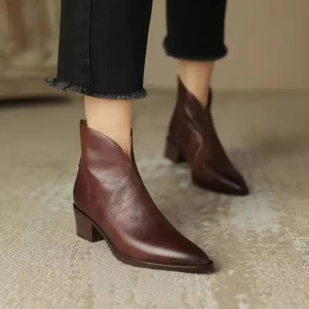 Camille | Luxury low-heeled ankle boots