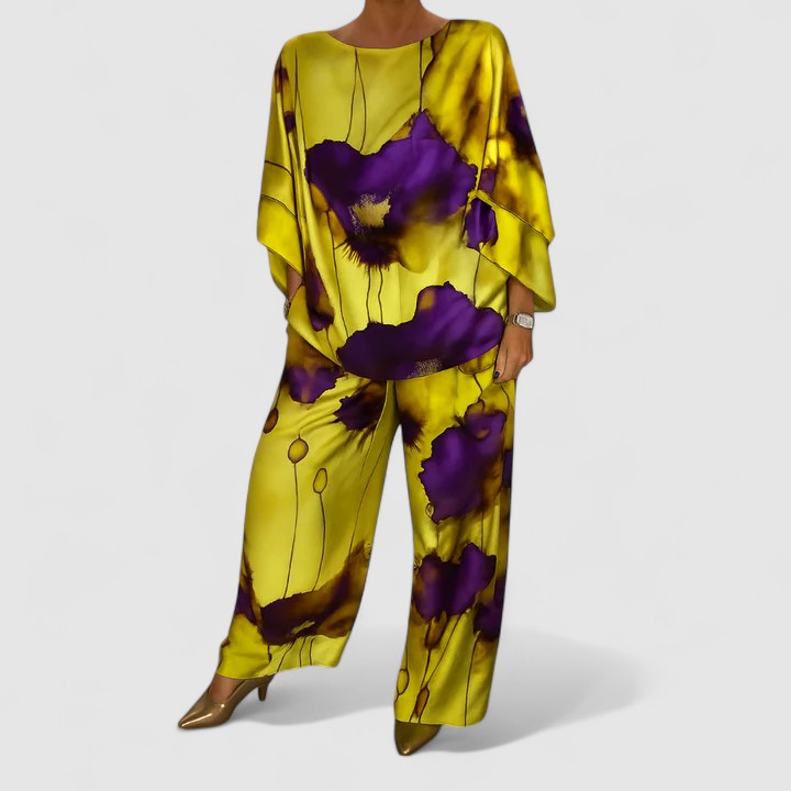 Monica | Artistic Satin Two-Piece Set