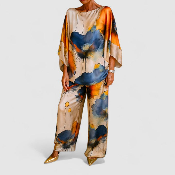 Monica | Artistic Satin Two-Piece Set