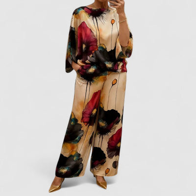 Monica | Artistic Satin Two-Piece Set