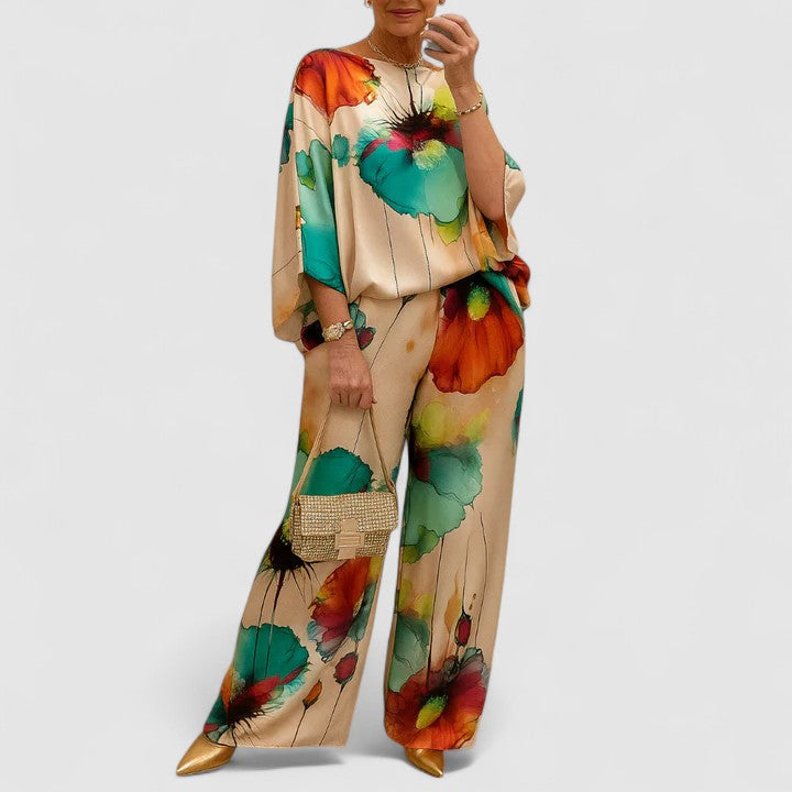 Monica | Artistic Satin Two-Piece Set